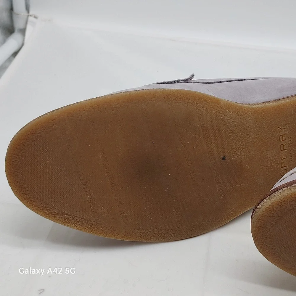 Sperry Top-Sider Seaport Penny Loafers Lavender Nubuck Leather Womens Shoes‎